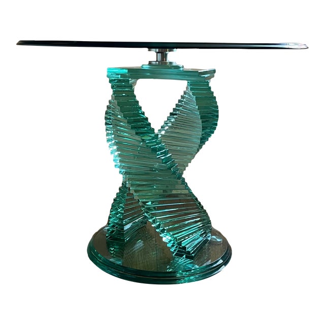 Sculptural Helix Spiral Glass Table For Sale