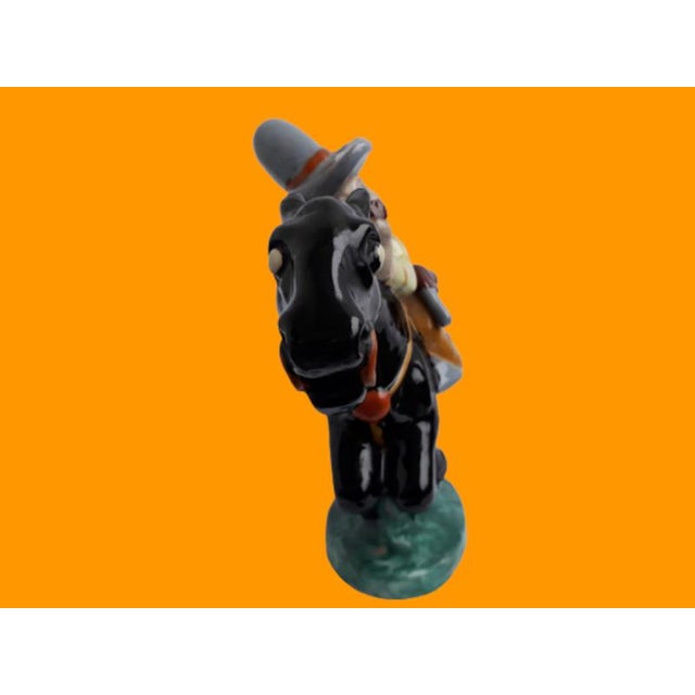 Brown Large Art Deco Hand-Painted Cowboy on Horse from Komloss, 1920s For Sale - Image 8 of 18