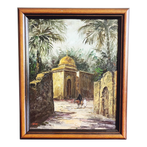 Vintage Signed Islamic Oil Painting