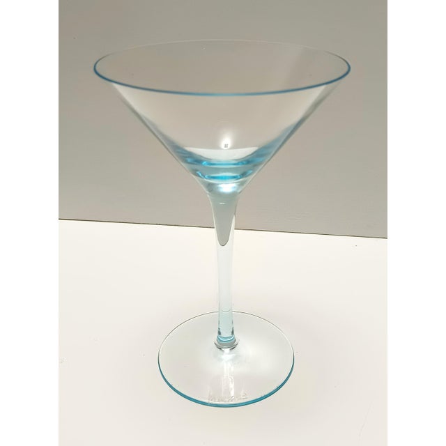 Glass Light Blue Murano Glass Cocktail Glasses and Pitcher by La Murrina, 1980s, Set of 7 For Sale - Image 7 of 15