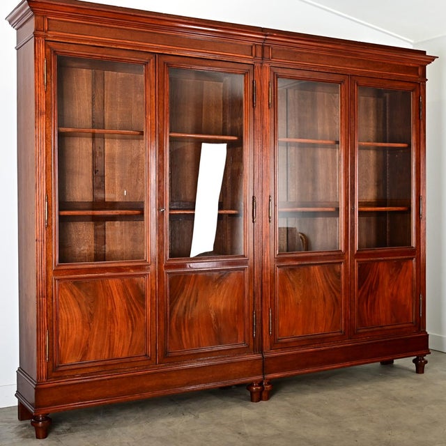 French 19th Century Mahogany Louis XVI Style Bibliotheque For Sale - Image 13 of 15