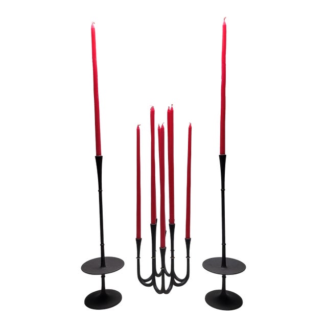 Mid 20th Century Dansk Candle Holders Set/3 For Sale