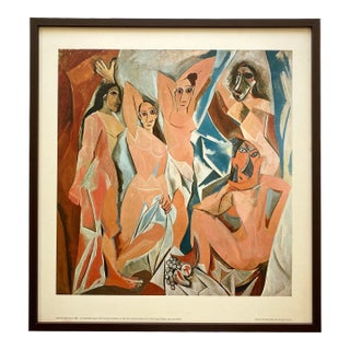 Pablo Picasso Vintage 1967 Mid Century Modern Framed Cubist Fine Art Lithograph Print " Les Demoiselles d'Avignon " 1907 For Sale