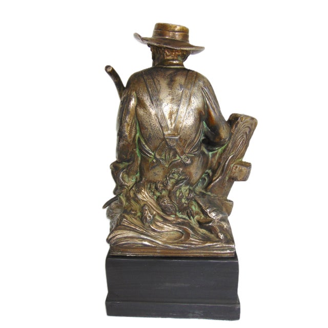 Antique Resting Farmer Sculpture on Base 16.5"h X 8"w For Sale - Image 10 of 10