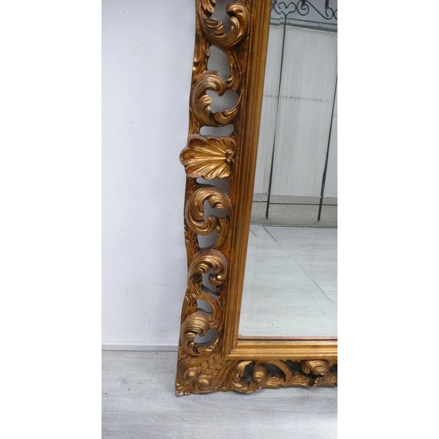 Large Antique Barock Wooden Frame in Gold Bronze Mirror, 1880s For Sale - Image 5 of 6