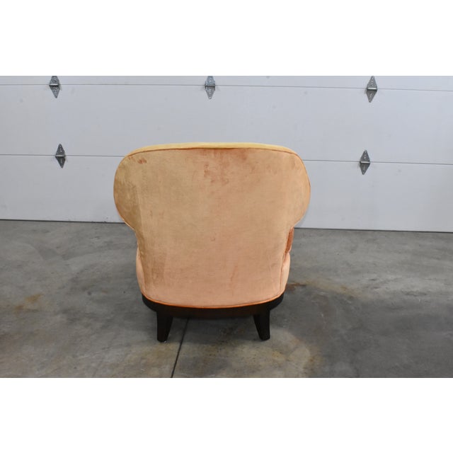 Textile Century Furniture Velvet Peach/Orange Slipper Chair For Sale - Image 7 of 11