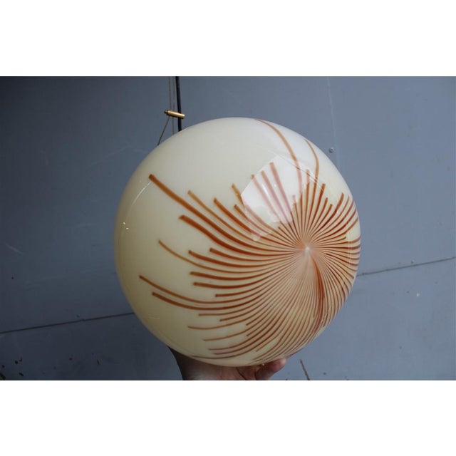 Anemone Pendant in Murano Glass and Brass from Venini, Italy, 1970s For Sale - Image 7 of 12