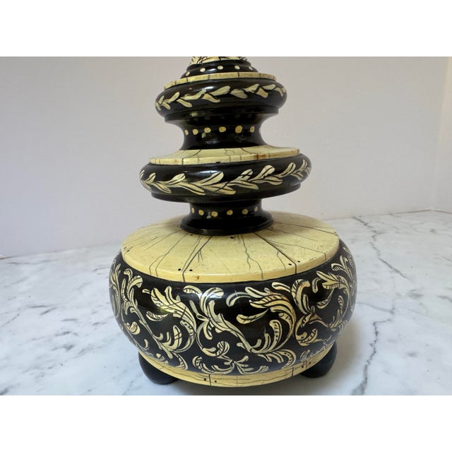 Mid 20th Century Boho Table Lamp With Custom Shade For Sale - Image 9 of 11