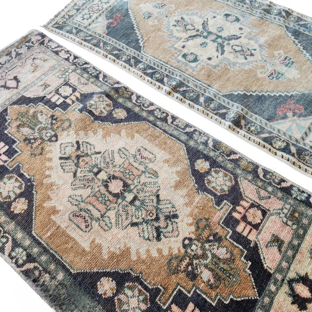 Hand Knotted Oriental Turkish Small Area Rugs - a Pair For Sale - Image 9 of 10