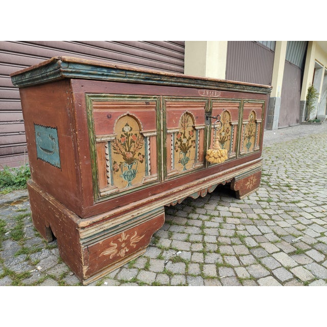 Tyrolean Wedding Chest, 1808 For Sale - Image 4 of 7