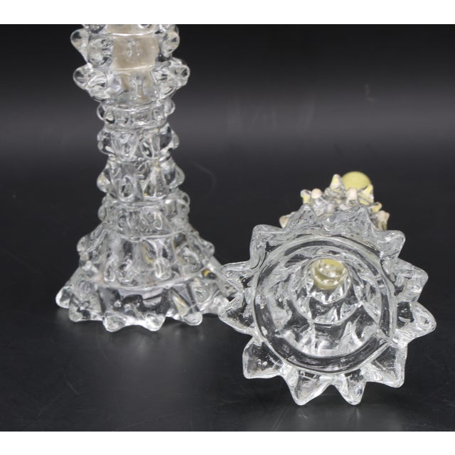 1950s Set of 2 Candle Holder in Murano Rostrato Glass by Barovier E Toso, 1950 For Sale - Image 5 of 10