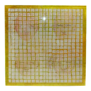 Late 20th Century "Faces of Man" Postmodern Abstract Lucite Paper Collage Art