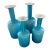 Turquoise Danish Vases -Set of 4 For Sale