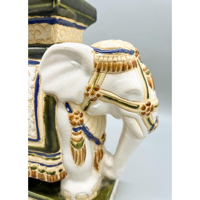 Vintage Ceramic Elephant Plant Stand – Chinoiserie / Hollywood Regency / Asian Inspired For Sale - Image 10 of 12