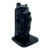 Vintage Boma Hand-Carved Black Totem Pole Sculpture For Sale