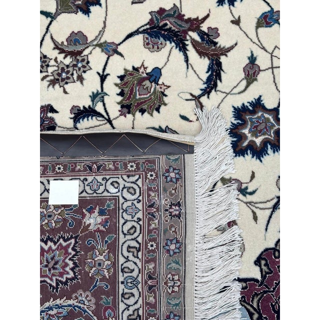 1980s Vintage Tabriz with Silk Rug, 1980s For Sale - Image 5 of 6