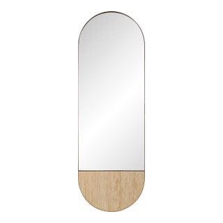 Russo Travertine Tall Oval Mirror For Sale