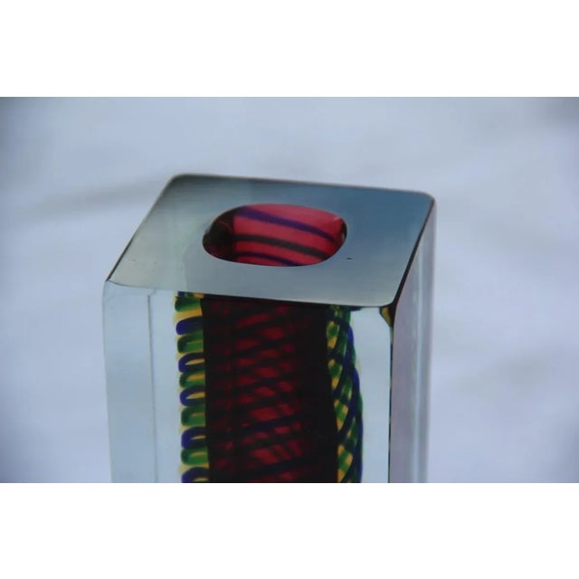 1960s Small Square Murano Glass Vase, 1960s For Sale - Image 5 of 8