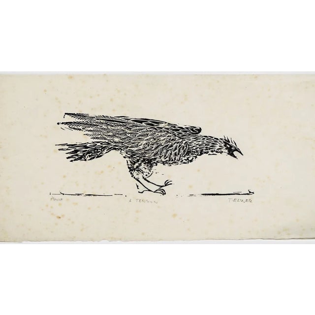 Thomas Elsner (born 1921) "A Tension" MCM woodcut on thin paper, pencil signed, titled and marked as a proof. Elsner was a...