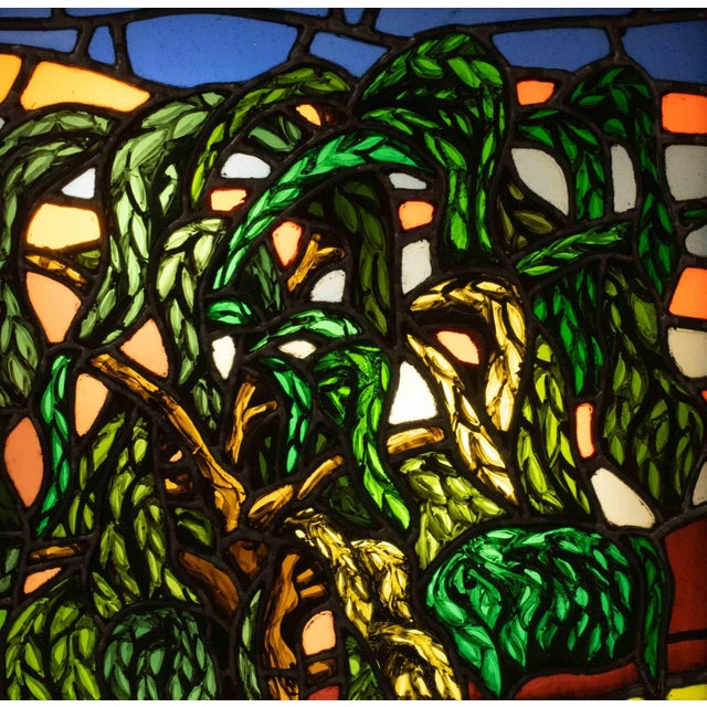 Modern Landscape Electrified Stained Glass Panel For Sale In New York - Image 6 of 11