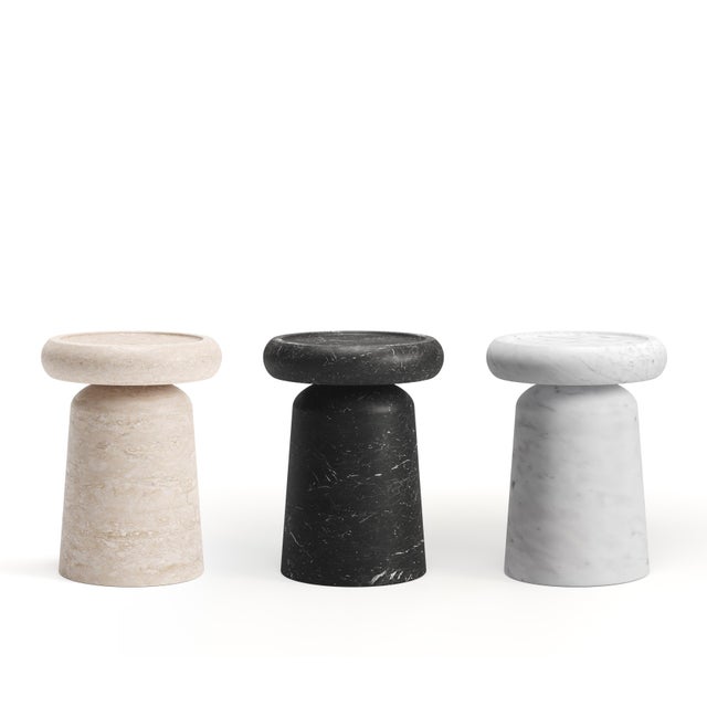 MMairo New Modern Side Table in Travertine, Creator Ivan Colominas For Sale - Image 4 of 6