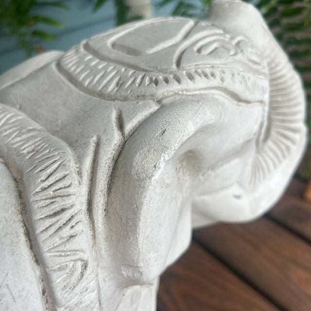 Vintage Mexican Cast Concrete Folk Art Elephant Table With Glass Top For Sale In Nashville - Image 6 of 12