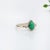 1.3ct Emerald Ring W Earth Mined Diamonds in Solid 14k Yellow Gold Pear Shape Size 6.75 For Sale - Image 4 of 6