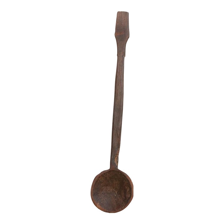 Rustic Abstract Shape Wood Ladle | Chairish