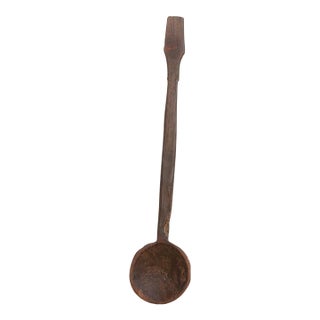 Rustic Abstract Shape Wood Ladle For Sale
