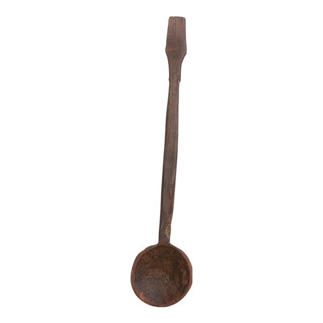 Rustic Abstract Shape Wood Ladle For Sale