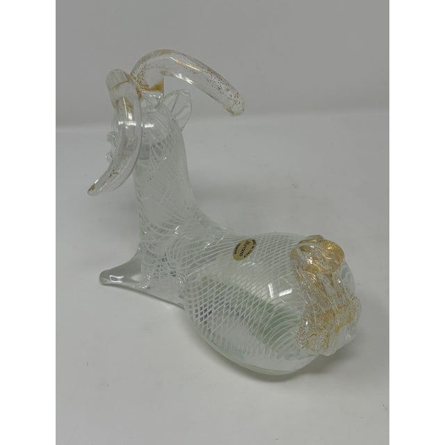 Glass Murano Glass Vintage Ram Figurine For Sale - Image 7 of 7