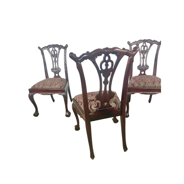 Set of 4 Chippendale-Style Dining Chairs With Carved Ball-and-Claw Feet For Sale - Image 11 of 18