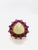 Red Bochic “Capri” Vintage Ruby, Tanzanite, Opal & Diamond Cocktail Ring — 18K Gold For Sale - Image 8 of 9