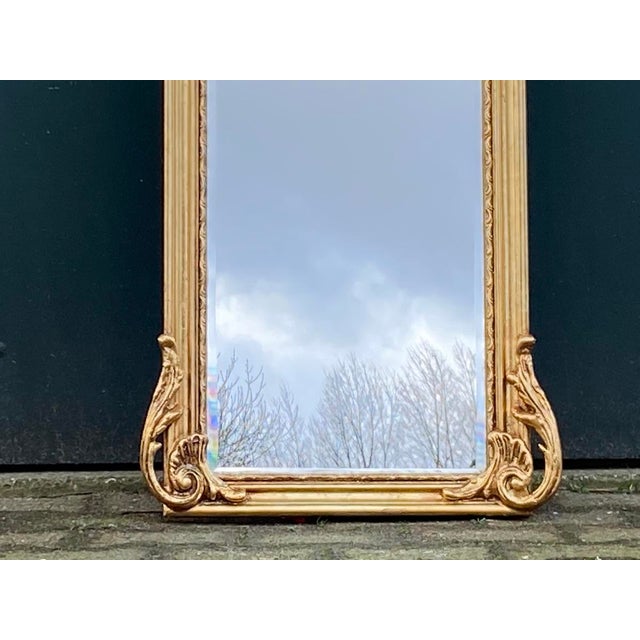 Late 20th C. Rococo Gold Wood Full-Length Floor Mirrors - Pair For Sale - Image 6 of 18