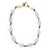 This gorgeous eye catching vintage necklace is crafted from 14k yellow gold featuring 12 large odd shaped shimmering...