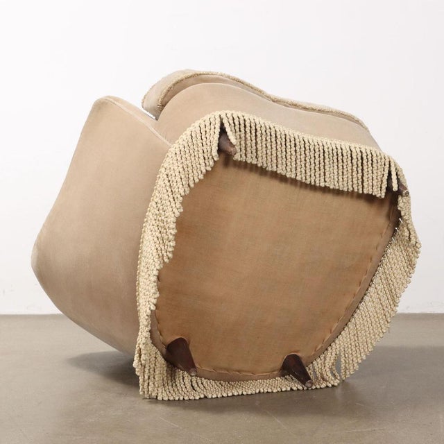 Set of Set of Vintage Armchairs in Foam and Velvet, 1950s For Sale - Image 9 of 10