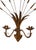 Italian Gilt Metal Wheat Sheaf Candle Wall Sconce, 1950s For Sale - Image 6 of 9