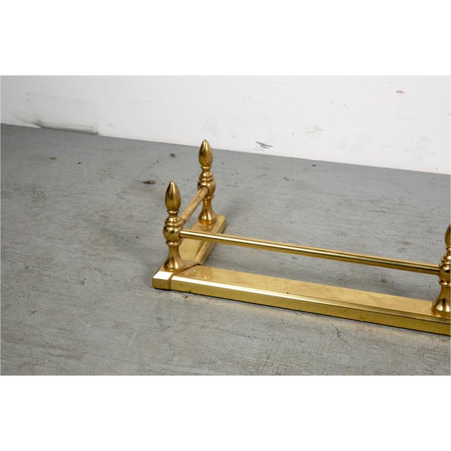 Vintage Brass English Georgian Style Fireplace Fender For Sale - Image 4 of 5