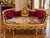 1970 French Artisan Louis XVI Gold Burgundy Sofa Set-3 Pc For Sale - Image 13 of 18