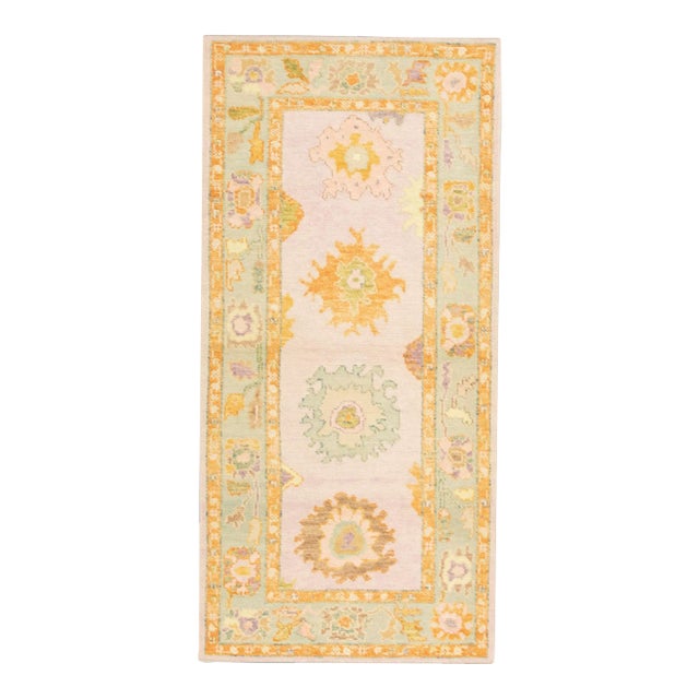 Modern Turkish Oushak Rug 3' x 6'4" For Sale