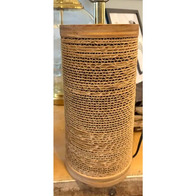 Mid 20th Century Mid Century Modern Gregory Van Pelt Cardboard and Wood Lamps, a Pair For Sale - Image 16 of 18
