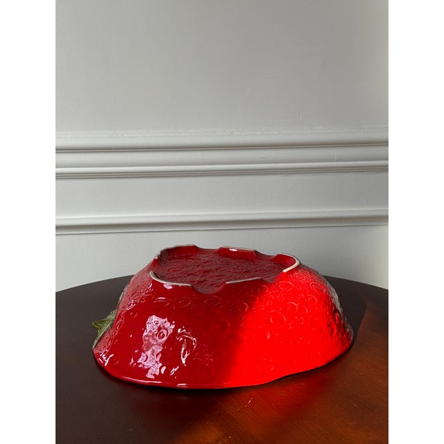 Vintage Italian Ceramic Strawberry Serving Bowl For Sale - Image 13 of 15