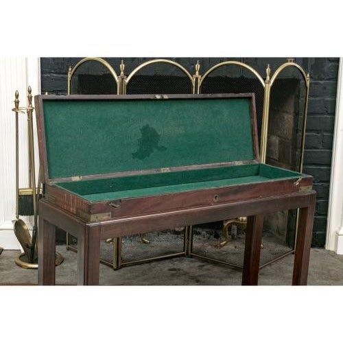 English Antique English Mahogany Box on Custom Stand For Sale - Image 3 of 6