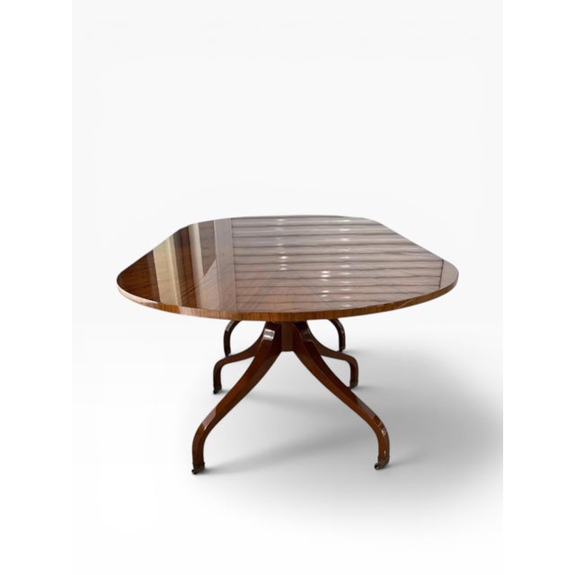 2000 - 2009 Dennis & Leen–Attributed Regency Style Double-Pedestal Dining Table — 104” For Sale - Image 5 of 16
