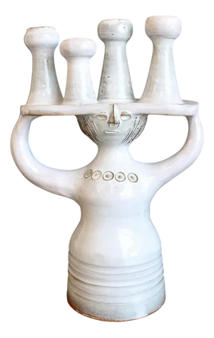 Sculptural Ceramic Pottery Porter Candleholder by Jacques Pouchain for Atelier Dieulefit, 1960s-1970s