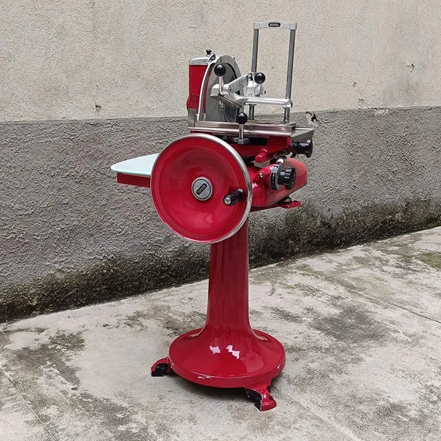 Berkel Mod 115 Flywheel Slicer with Pedestal, Holland, 1950s For Sale - Image 10 of 12