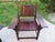 Mid 20th Century Mortise & Tenon Exotic Wood Arm Chair Pair ~ Ziricote or Macassar ~ Mid Century Rosewood ~ Arts and Crafts Style For Sale - Image 5 of 15