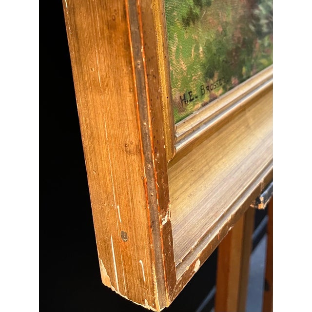 Henri Edouard Brosset, Pond with Ducks, Oil on Canvas For Sale - Image 10 of 13