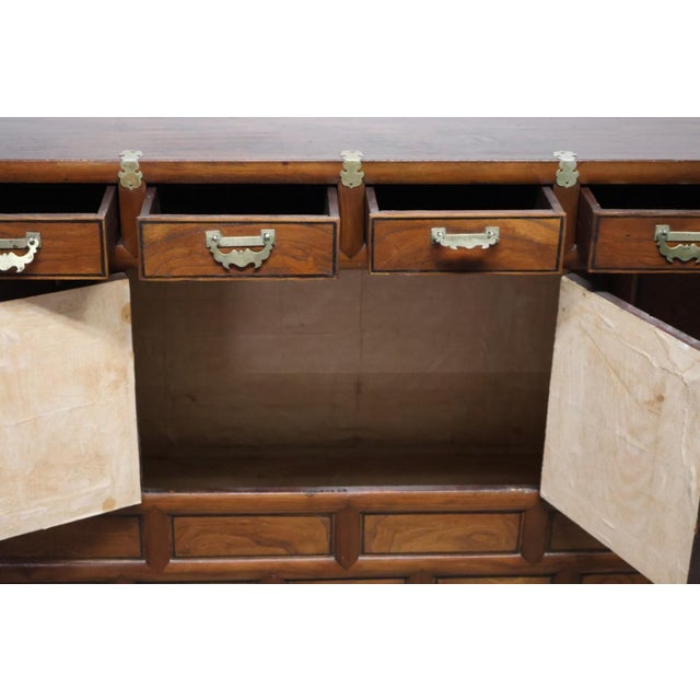 Late 19th Century Antique Korean Elmwood Stacking Chest With Brass Fittings, Late Joseon Dynasty, Circa 1890–1910 For Sale - Image 5 of 12