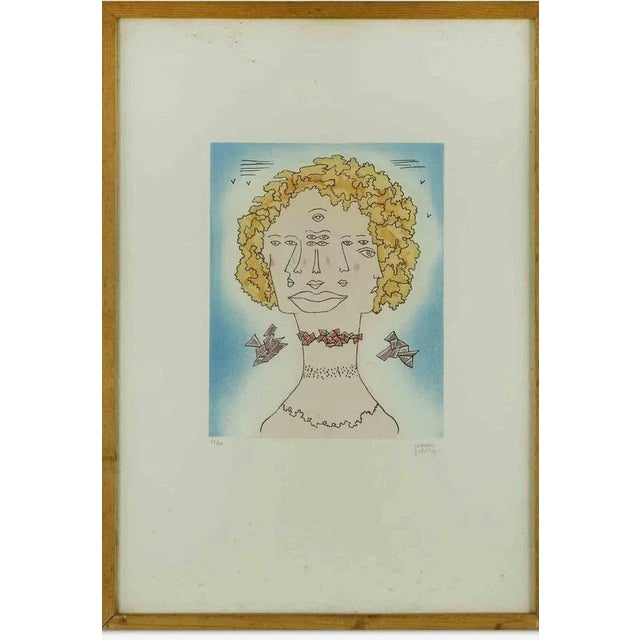 Henry Maurice, Face, Lithograph, 1970s For Sale - Image 4 of 4